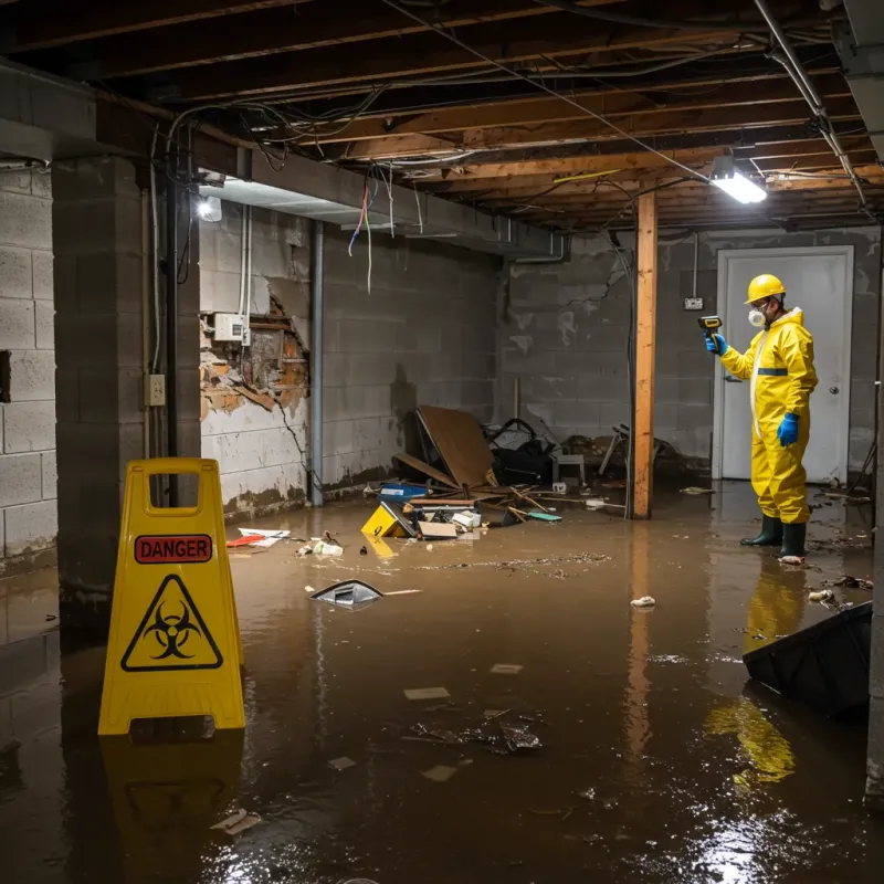 Flooded Basement Electrical Hazard in Murray, KY Property